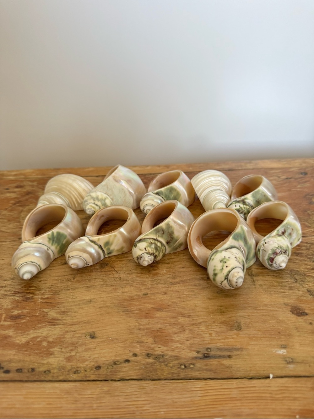 Vintage Sea Shell Napkin Rings - Set of 10